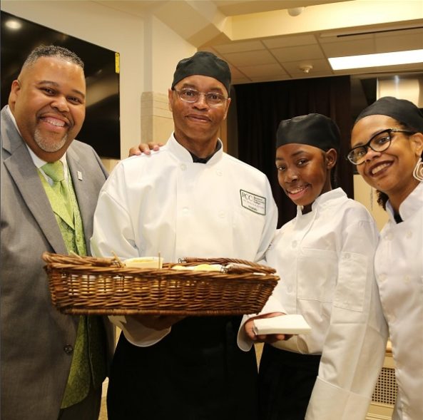 Dr. Baston with Culinary students