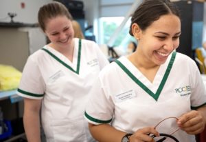 two Nursing students smiling