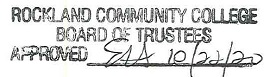 Rockland Community College Board of Trustees Approved 10/22/20 E.Hughes