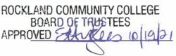 Rockland Community College Board of Trustees Approved 10/19/21 E.Hughes
