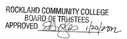 Rockland Community College Board of Trustees Approved 1/20/22 E.Hughes