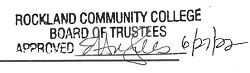 Rockland Community College Board of Trustees Approved 6/27/22 E.Hughes