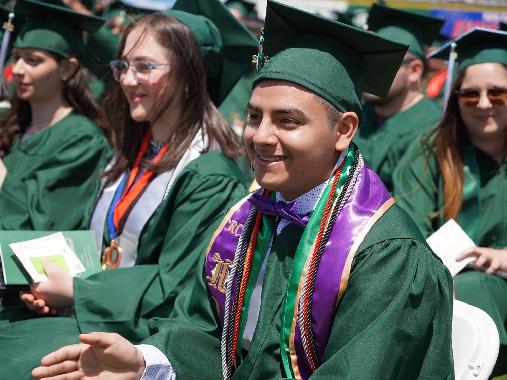 students at commencement