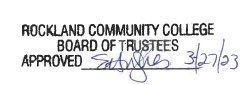 Rockland Community College Board of Trustees Approved 3/27/23 E.Hughes