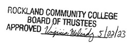 RCC Board of Trustees approved stamp signed Virginia Melendez 5/22/23
