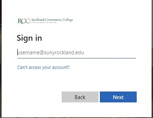 myRCC sign in screen