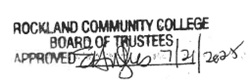 RCC Board of Trustees approved stamp signed E. Hughes 7/21/25