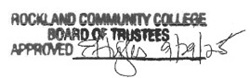 RCC Board of Trustees approved stamp signed E. Hughes 9/29/25