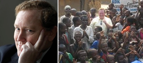 Thomas J. Moran portrait and with group of chidren