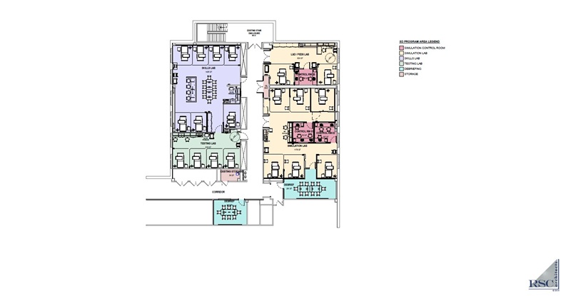floor plan of the new nursing lab
