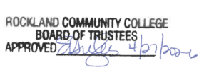A stamp: Rockland Community College Board of Trustees Approved April 27, 2026