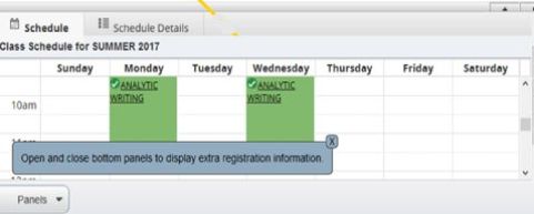 schedule window screenshot